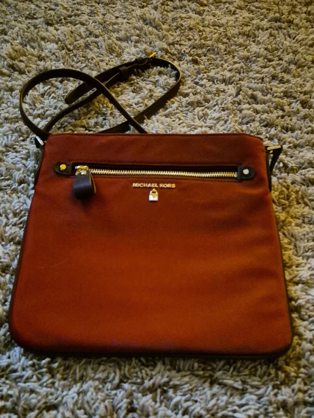 Michael Kors Kelsey Rust Brown Crossbody Messenger Bag NWT